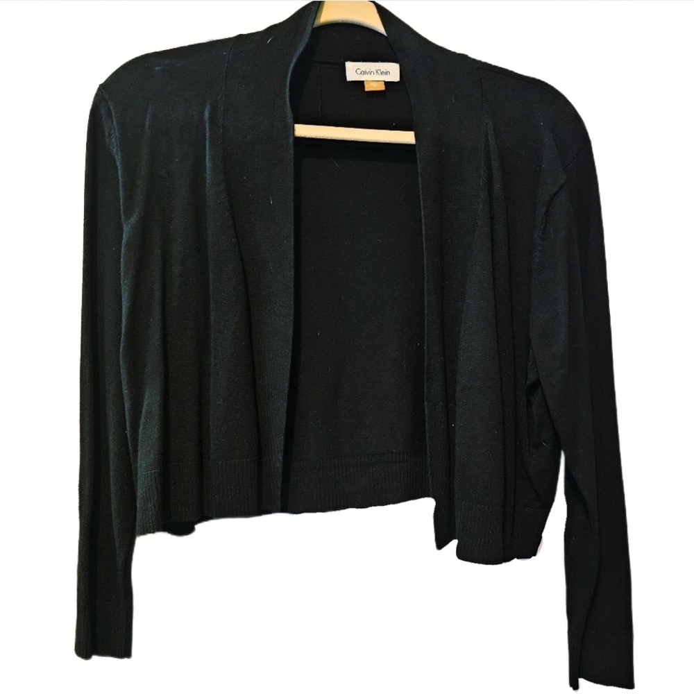 calvin klein 3/4 sleeve black cardigan size XL